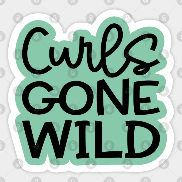 Curls Gone Wild Hairstylist Curly Hair Cute Sticker by GlimmerDesigns